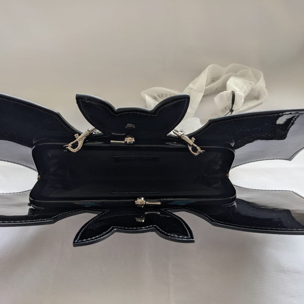 SS20 Moschino Couture Jeremy Scott SHINY BLACK BAT BAG HALLOWEEN TRICK OR CHIC - Picture 12 of 16